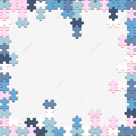 Borde Colorido Rompecabezas PNG Puzzle Azul Rompecabezas Rosa Juego