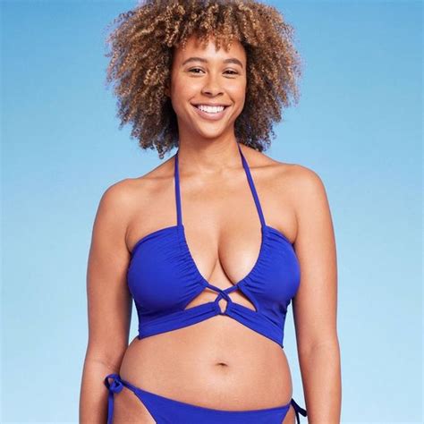 Shade Shore Swim Womens Longline Tunneled Front Halter Bikini Top