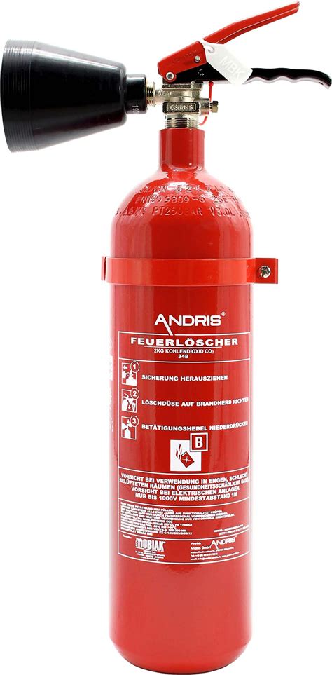 Feuerlöscher 5kg CO² Kohlendioxid EDV geeignet EN 3 inkl ANDRIS