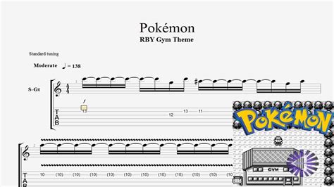 【guitar】pokémon Rby ジム Gym Arène Theme ギターtab譜〚ポケモン〛 By Nippontab Youtube