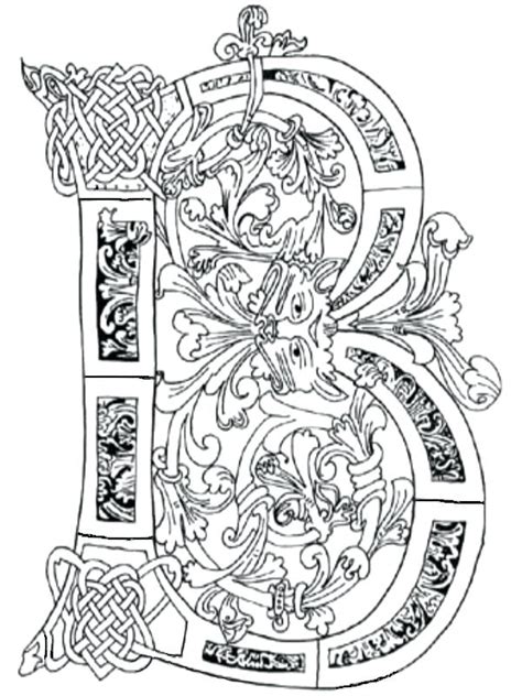 Illuminated Letters Coloring Pages at GetColorings.com | Free printable colorings pages to print ...