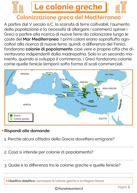 Le Colonie Greche Schede Didattiche Per La Scuola Primaria