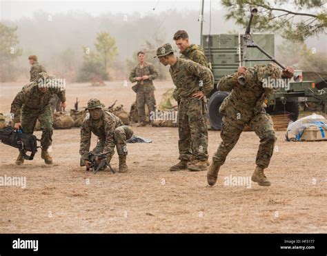 A Team Of Machine Gunners With Alpha Company 1st Battalion 2nd Marine