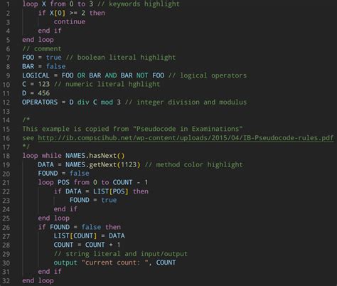Github Hanzhi713ibcs Pseudocode Basic Syntax Highlight Support For