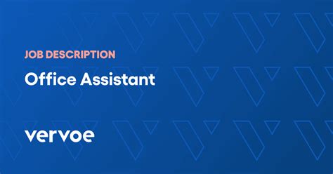 Office Assistant Job Description Template Vervoe