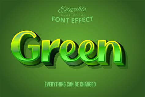 Green Metallic Text Effect 932040 Vector Art At Vecteezy