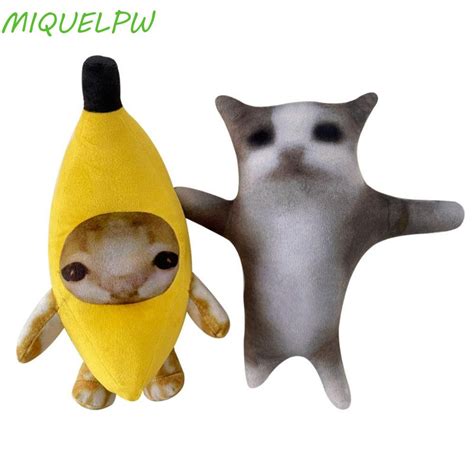 Miquelpw Banana Cat Plush Toy Banana Cat Doll Happy Cat Happy Cat Stuffed Toy Sofa Cushion