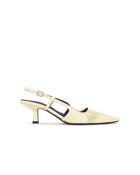 Burberry Chisel Sling Back Pump In White Lyst