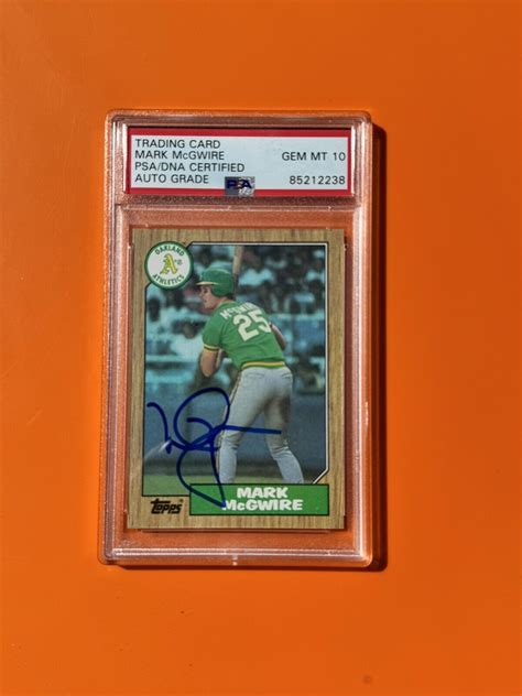 Mark Mcgwire 1987 Topps 366 Signed Auto Psa Dna Gem Mint 10 Roy Ebay