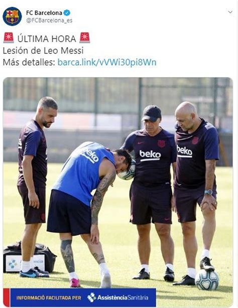 Lionel Messi Se Lesion En Su Primer Entrenamiento Con El Barcelona