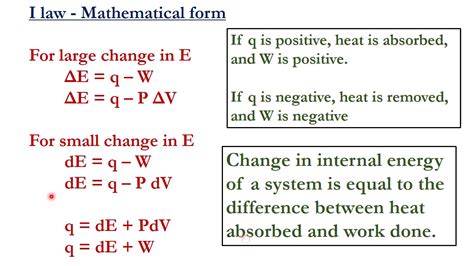 First Law Of Thermodynamics Equation