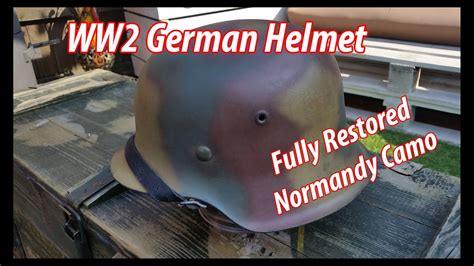 Ww2 Fully Restored German M42 Helmet In Normandy Camo Youtube