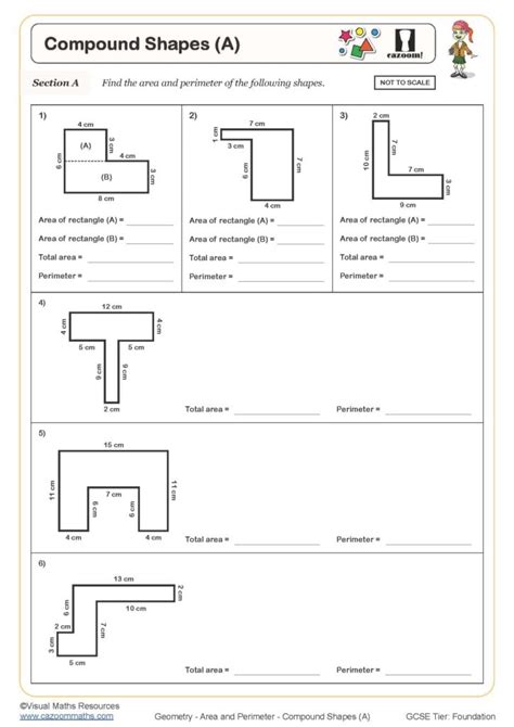 Compound Shapes A Worksheet Cazoom Maths Worksheets