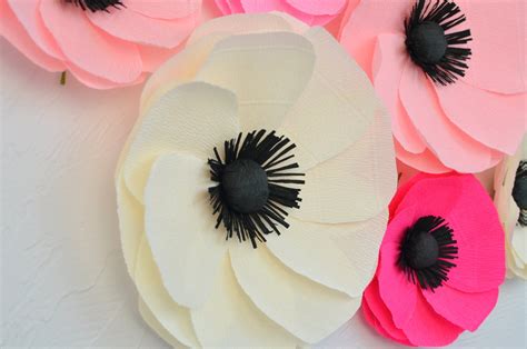 6 Giant Paper Flowers Large Paper Poppies Wedding