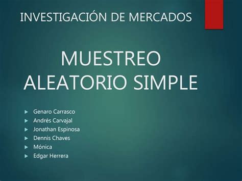 Muestreo Aleatorio Simple Ppt