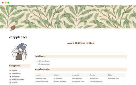 Cozy Planner Notion Template