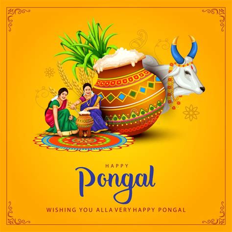 New Illustration Of Happy Pongal Holiday Harvest Festival Of Tamil Nadu