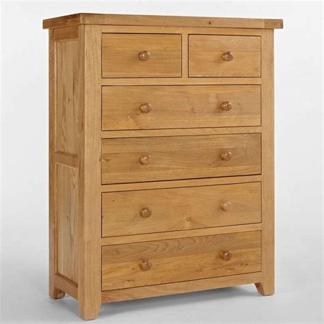 Devon Solid Oak 2 Over 4 Chest Of Drawers Buy Online