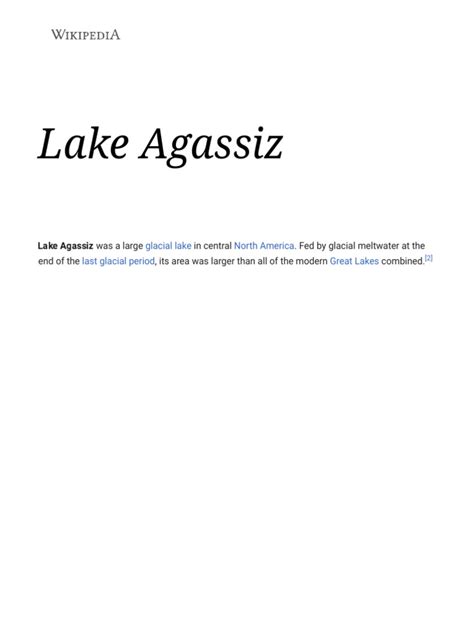 Lake Agassiz - Wikipedia | PDF | Environmental Engineering | Bodies Of ...