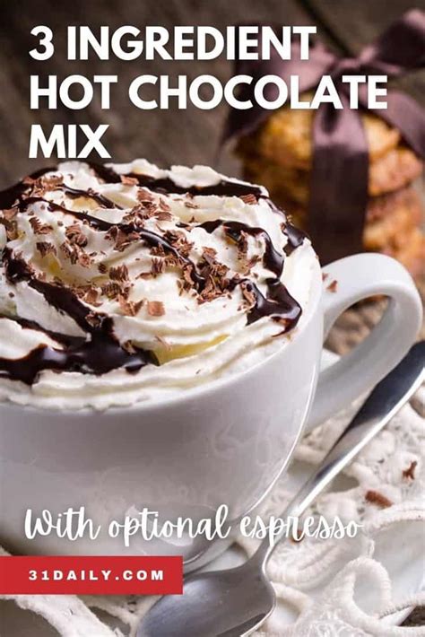 3 Ingredient Homemade Hot Chocolate Mix 31 Daily