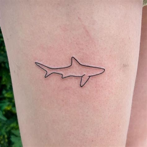 Hammerhead Shark Outline Tattoo