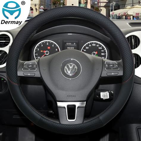 For VW T4 T5 T6 Car Steering Wheel Cover Leather Anti Slip100 DERMAY