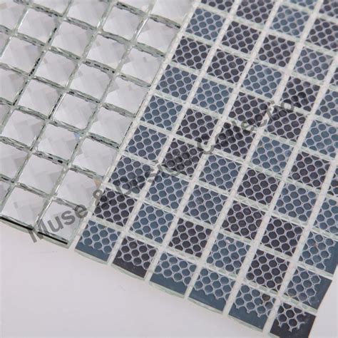 13 Edges Beveled Crystal Diamond Shining Mirror Glass Mosaic Tiles For Showroom Glass Wall