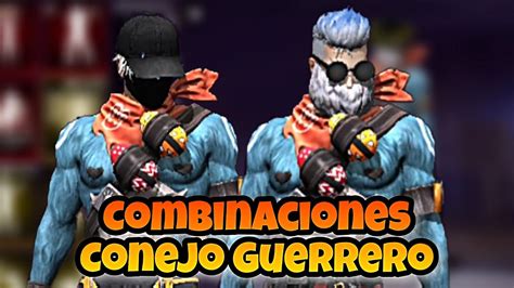 COMBINACIONES DE ROPA CON LA SKIN CONEJO GUERRERO FF INSANOS YouTube