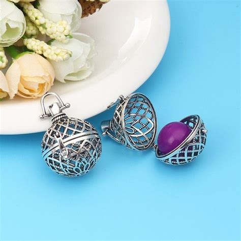 Pendentif Cage pour Perle BOLA GROSSESSE 20mm Boule de Parfum Métal