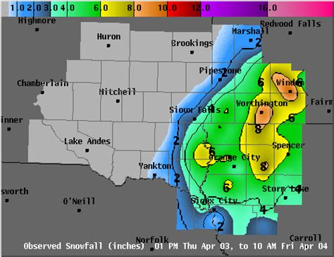 Snowfall Map and Reports from April 3, 2014 Early Spring Storm