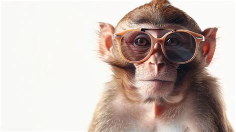 Cool Monkey Wearing Sunglasses Looking At The Camera Premium AI