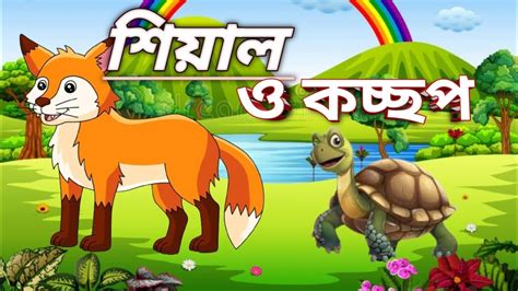 শযল ও কচছপর গলপ The fox and the tortoise Bangla fox cartoon