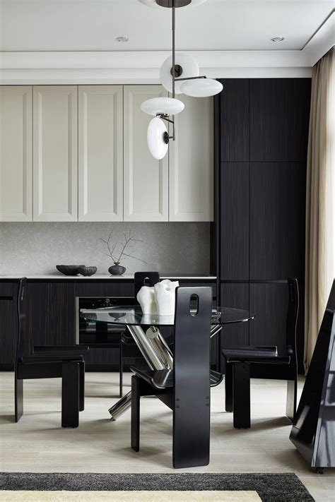 Черно-белая квартира в Москве, 95 м² | Kitchen decor modern, Kitchen ...