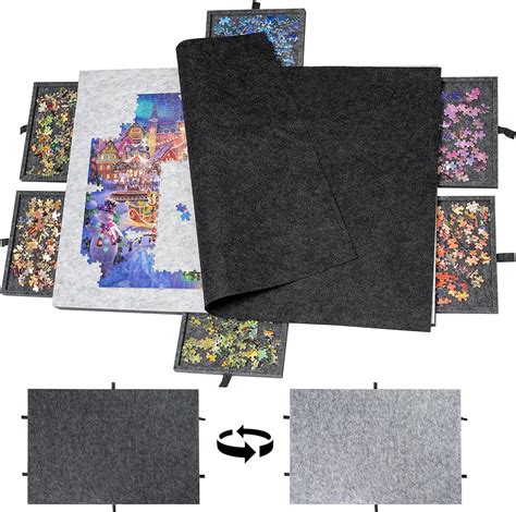 Lavievert Planche De Puzzle Avec Tiroirs Et Tapis De Couverture