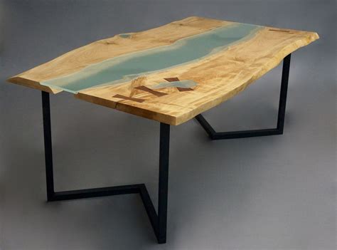 Hand Made Natural Edge / Glass Slab Dining Table by Gerspach Handcrafted Woodworks Llc ...