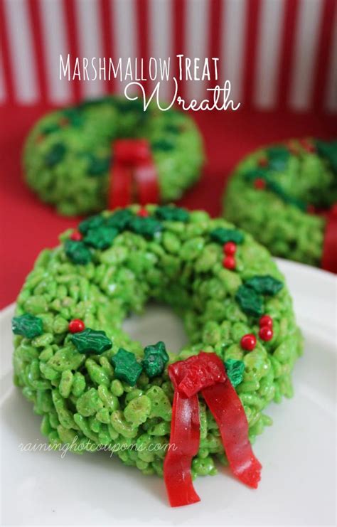 Marshmallow Treat Wreath Rice Krispie Treats Christmas Krispie