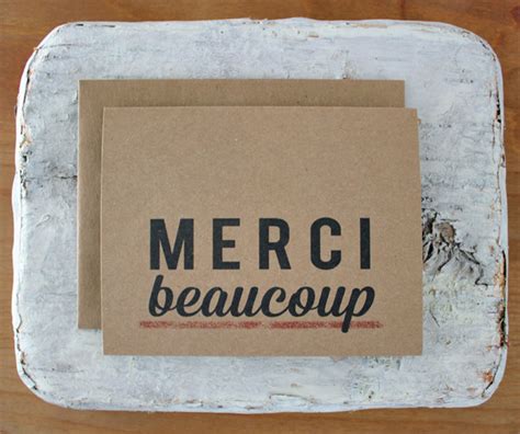 Merci Beaucoup Card Thank You Card Etsy