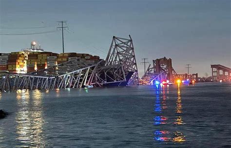 Marylands Key Bridge Collapses After Being Struck By A Container Ship