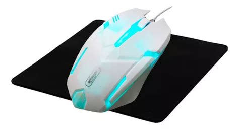 Kit Mouse Gamer Dpi Kp V Knup Mousepad Preto Exbom Cor Branco