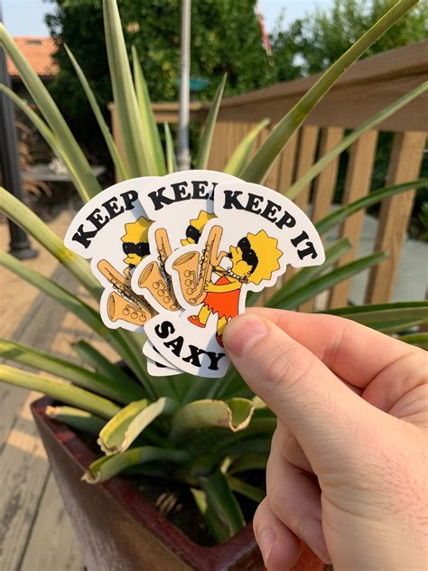 Lisa Simpson Saxophone Keep It Saxy™ Weatherproof Sticker Etsy Singapore