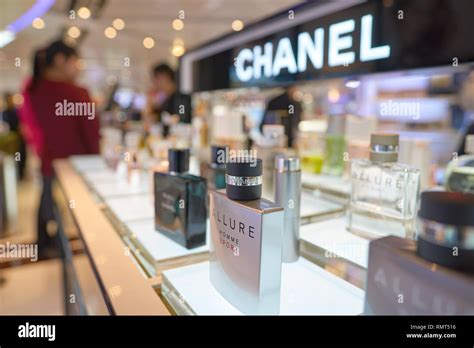 HONG KONG - MAY 12, 2016: a bottle of Chanel perfume in a store. Chanel S.A. is a high fashion ...