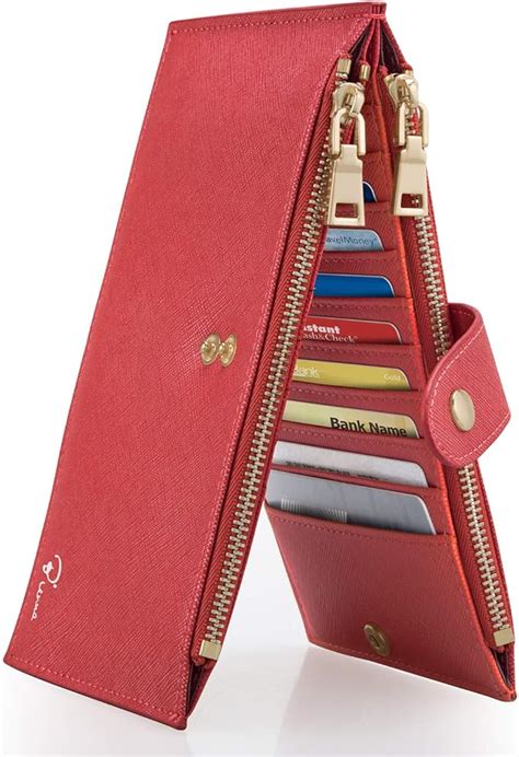 Portefeuille Femme En Cuir Blocage Rfid Mince Wallet Porte Carte De