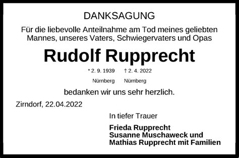 Traueranzeigen Von Rudolf Rupprecht Trauer Nn De