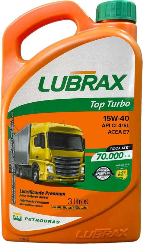 Lubrax Top Turbo 15W40 3L MSLub Sua Troca de Óleo pela Internet