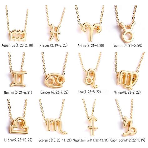 Zodiac Sign Charm Necklace In 2020 Gold Chain Choker Zodiac Sign