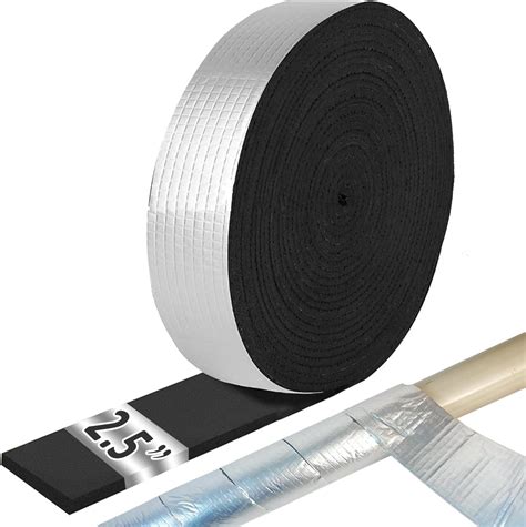 Pipe Insulation Wrap 2 4 Wide X 32 8 Ft Outdoor Foam And Foil Pipe