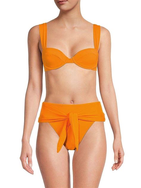 We Wore What Weworewhat Claudia Bikini Top In Orange Lyst