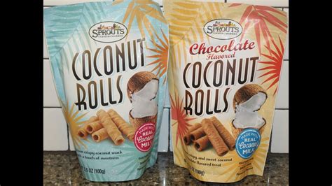 Sprouts Farmers Market Coconut Rolls And Chocolate Flavored Coconut Rolls Review Youtube