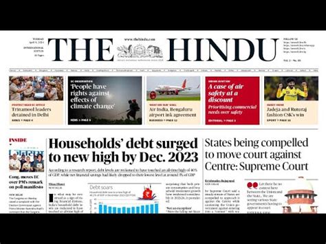 April The Hindu Newspaper Analysis Current Affairs