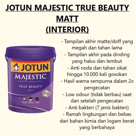 Jual Cat Tembok Interior Jotun Majestic True Beauty Warna Putih White